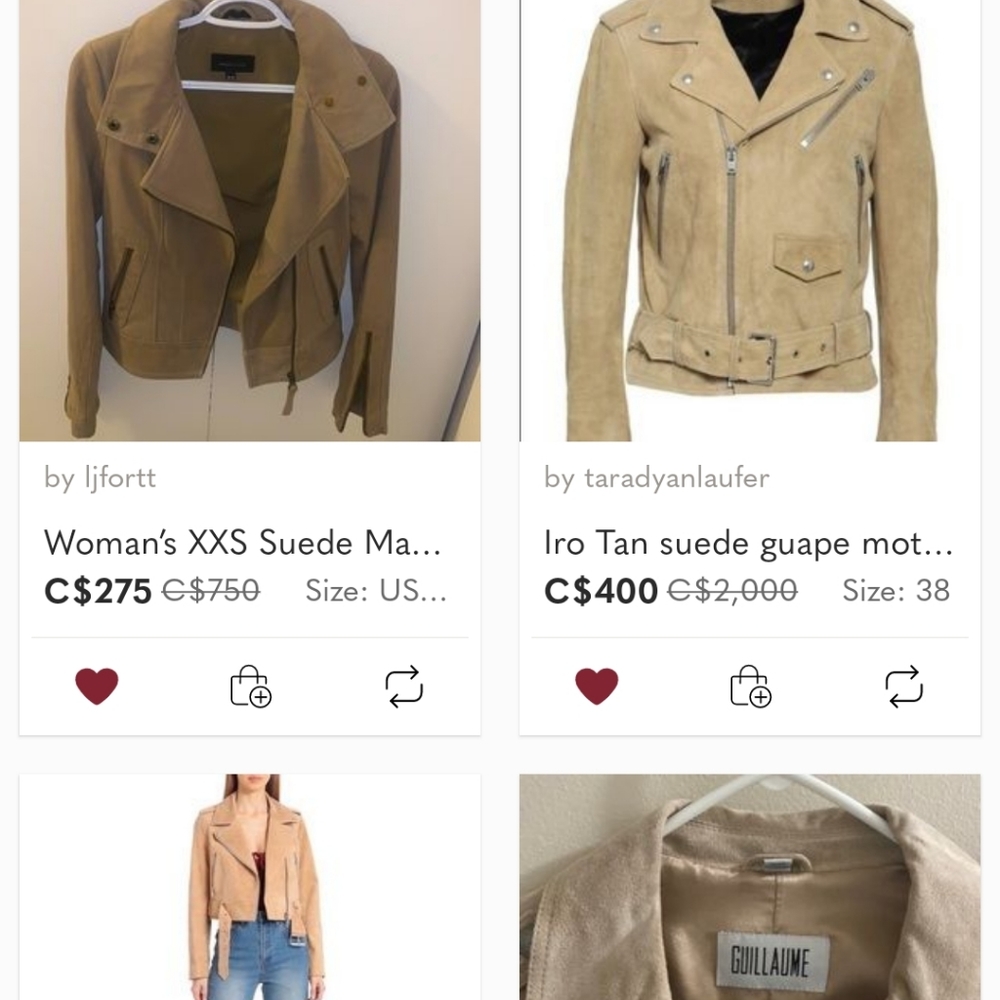 Women's Suede Jacket - Vintage Smart Set Large Camel Colour - Picture 6 of 7